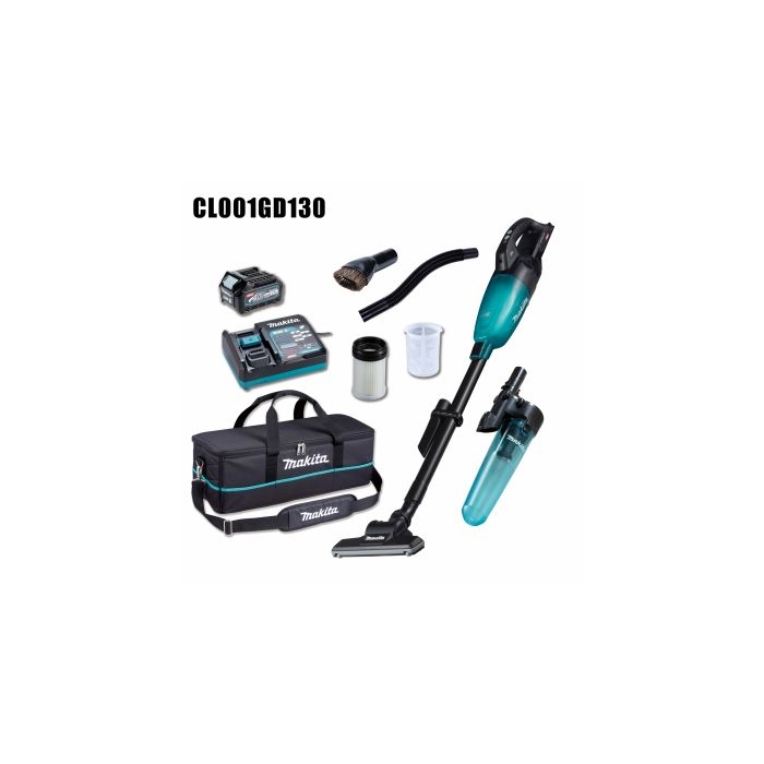 Makita 牧田 CL001GD130 充電式吸塵機(鋰40V)(2.5AH電池連配件)(膠囊式)(無碳刷馬達)(按鈕開關)(黑色)